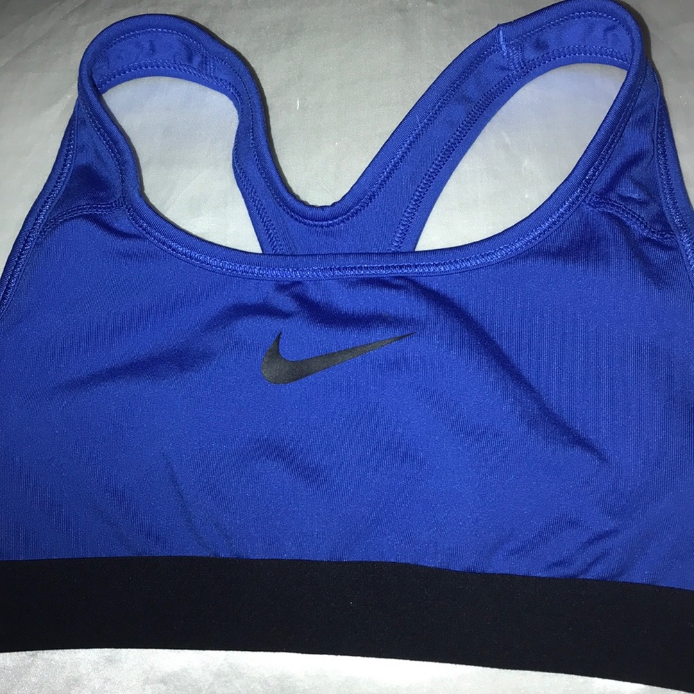 Blue nike sports bra